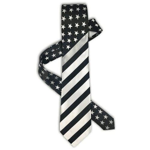Thin Blue Line - Thin Red Line - Thin Silver Line Flag Tie - Clothing & Accessories